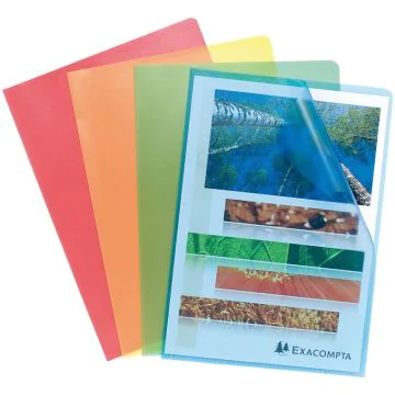 EXACOMPTA 56119E : Pochettes à coins A4 - PP12  - Assortiment de couleurs