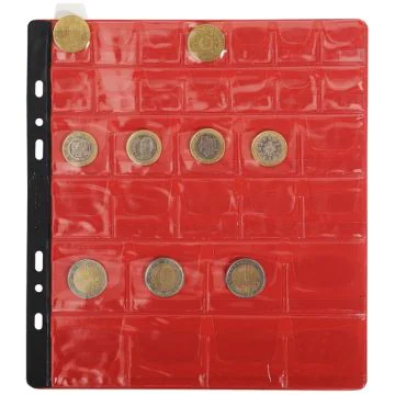 Lot de 3 feuilles numismatiques - 32 cases - Diamètre 20 à 40 mm EXACOMPTA Visuel