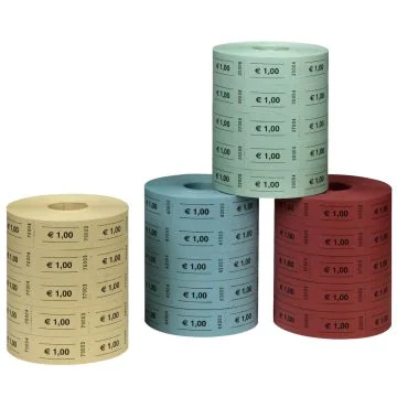 HERLITZ : Lot de 5 rouleaux de 1000 tickets - 1 euro Buvette