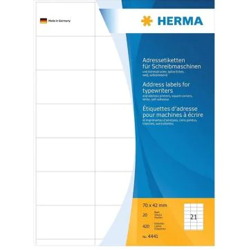 Étiquettes Adresses blanches 70 x 42 mm : HERMA