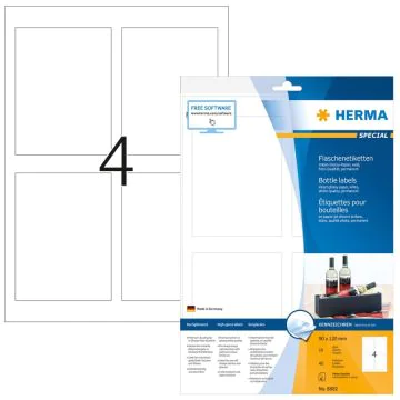 HERMA Étiquettes pour bouteilles 90 x 120 mm 8882 Blanc exemple