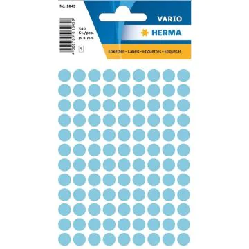 HERMA Lot de 540 étiquettes adhésives rondes - 8,0  mm - Bleu