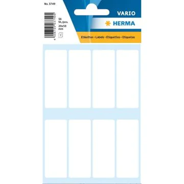 HERMA : Lot de 56 étiquettes adhésives - 19,0 x 50,0 mm - Blanc