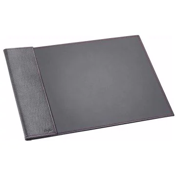 Photo Sous-mains - 450 x 650 mm - Cuir Noir - Coutures roses LAUFER Concerto