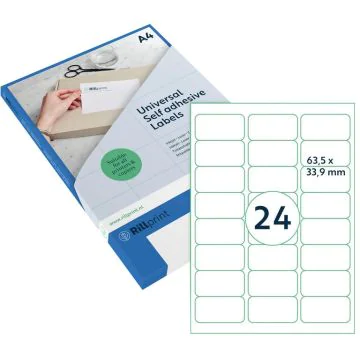 Étiquettes adhésives - 63,5 x 33,9 mm RILLPRINT Lot de 2400