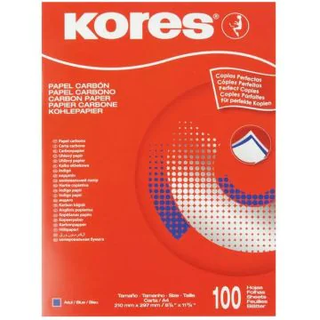 Feuilles de Papier Carbone A4 - Bleu KORES Lot de 100