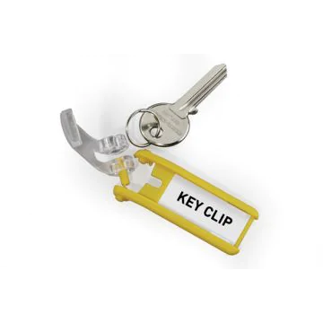 DURABLE  KEY CLIP : Lot de 6 porte-clés - Jaune  1957-04 Ouvert