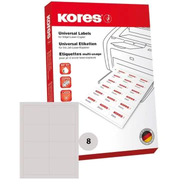 Étiquettes adhésives blanches - 105 x 70 mm : KORES L10570 Lot de 800
