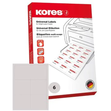 Étiquettes adhésives blanches 38 x 21,2 mm : KORES L3821 Lot de 6500