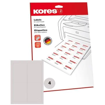 Étiquettes adhésives blanches 38 x 21,2 mm : KORES L3821 Lot de 6500