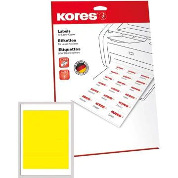 Etiquettes Dos de classeur - 61 x 192 mm - Jaune : KORES Lot de 100 Image