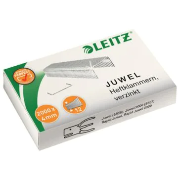 Photo LEITZ : Boite de 2000 agrafes zinguées - JUWEL 4 mm - 5640-00-00