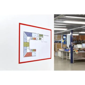 Cadre d'affichage Magnétique - A3 - Rouge : MAGNETOPLAN Lot de 5 Visuel