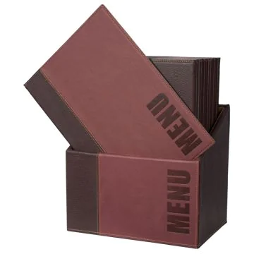 Lot de 20 Protège-menus A4 avec boîte de rangement - Bordeaux : SECURIT Trendy Visuel