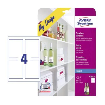 Étiquettes pour Bouteilles - Blanc - 120 x 90 mm AVERY