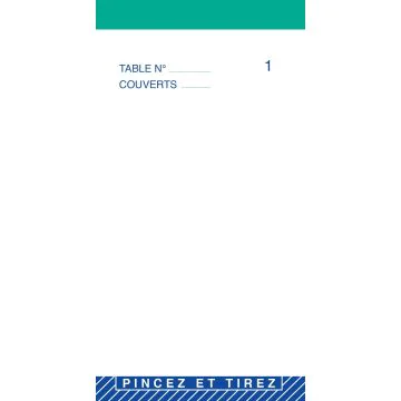 Bloc MAITRE D'HOTEL Commande Restaurant - 150 x 85 mm 2233 ELVE Modèle