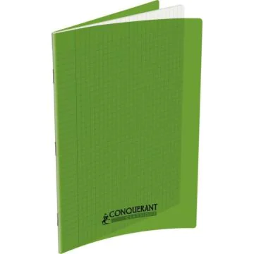 Photo Cahier Séyès / Grands carreaux Vert - Polypro - 96 pages - 210 x 297 mm CONQUERANT :