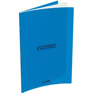 Photo Cahier Séyès / Grands carreaux Bleu - Polypro - 96 pages - 240 x 320 mm CONQUERANT :
