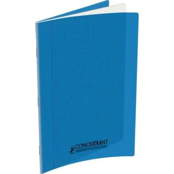 Photo Cahier Séyès / Grands carreaux Bleu - Polypro - 96 pages - 210 x 297 mm CONQUERANT :
