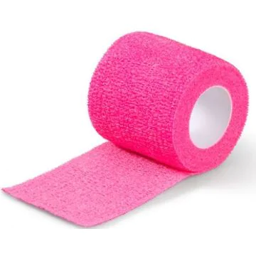Photo Bande adhésive élastique de fixation - 50 mm x 4,5 m - Rose HARO