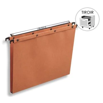 Photo L'OBLIQUE : Lot de 25 dossiers suspendus pour tiroir 100330271 - Orange