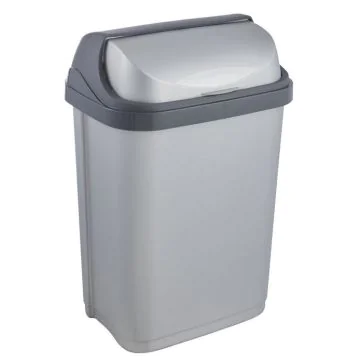 Photo Poubelle avec couvercle - 10 litres - Argent/Gris KEEEPER Rasmus