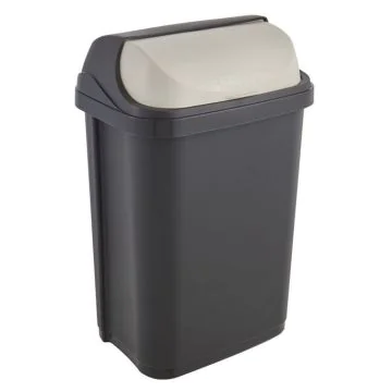 Photo Poubelle avec couvercle - 25 litres - Graphite/Crème KEEEPER Rasmus