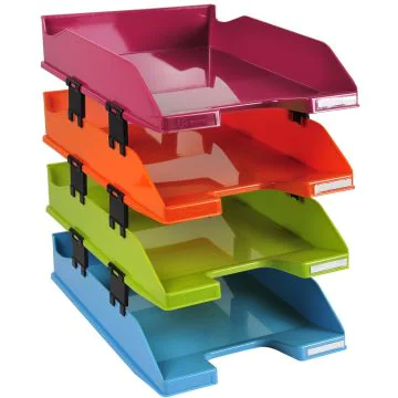 Photo Set de 4 corbeilles à courrier Combo Midi - Couleurs assorties EXACOMPTA Image