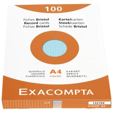 Photo Fiches Bristol quadrillées - 210 x 297 mm - Assortiment EXACOMPTA Image