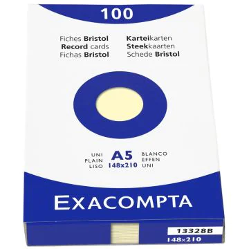 Photo Fiches Bristol unies - 148 x 210 mm - Jaune EXACOMPTA Image