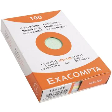 Photo Fiches Bristol quadrillées - 105 x 148 mm - Assortiment EXACOMPTA Image