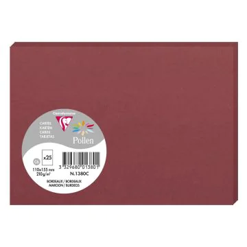 Photo POLLEN Carte Bordeaux 110 x 155 mm C6 1380C Clairefontaine
