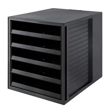 Photo Module de classement - 5 tiroirs ouverts - Noir : HAN KARMA