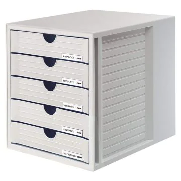 Photo Module de classement - 5 tiroirs - Gris Clair : HAN 1450-11