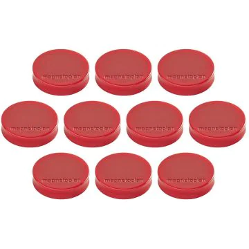 Photo Lot de 10 Aimants ronds Ergo - 30 mm - Rouge : MAGNETOPLAN 1664006