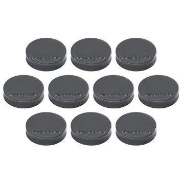 Photo Lot de 10 Aimants ronds Ergo - 30 mm - Gris : MAGNETOPLAN 16640101