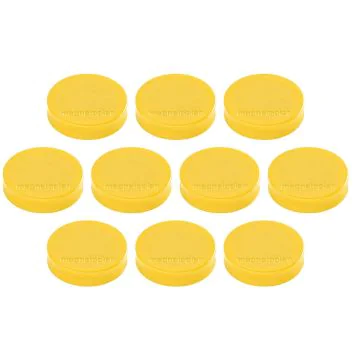 Photo Lot de 10 Aimants ronds Ergo - 30 mm - Jaune : MAGNETOPLAN 16640102