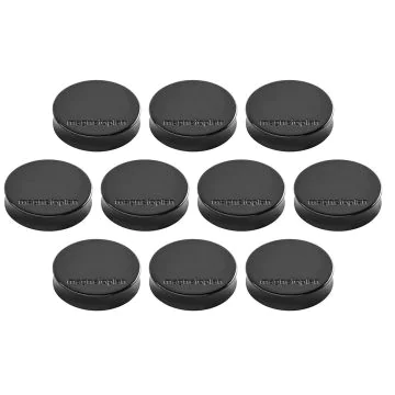 Photo Lot de 10 Aimants ronds Ergo - 30 mm - Noir : MAGNETOPLAN 1664012