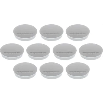 Photo Lot de 10 Aimants ronds Discofix - 30 mm - Gris : MAGNETOPLAN 1664201