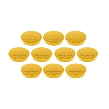 Photo Lot de 10 Aimants ronds Discofix - 30 mm - Jaune : MAGNETOPLAN 1664202