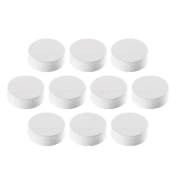 Photo Lot de 10 Aimants ronds Ergo - 34 mm - Blanc : MAGNETOPLAN 1665000