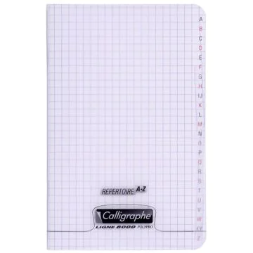 Photo Répertoire alphabétique quadrillé - 110 x 170 mm CALLIGRAPHE Polypro