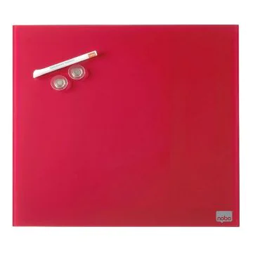 Photo Tableau magnétique en verre Diamond - 450 x 450 mm - Rouge : NOBO 1903955