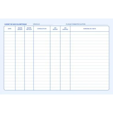 Photo Carnet de bord véhicule Suivi kilométrique 297 x 210 mm ELVE 2094 