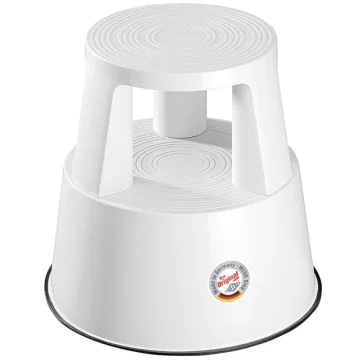 Photo Tabouret marche pied à roulettes - Blanc WEDO