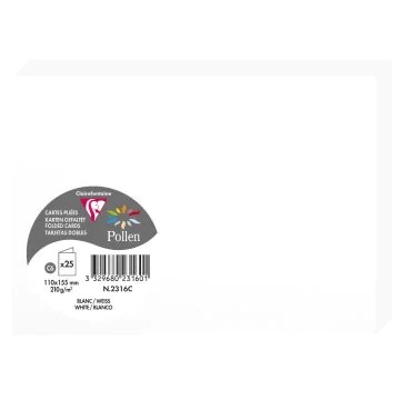 Photo Cartes double en papier - 110 x 155 mm C6 - Blanc CLAIREFONTAINE Pollen