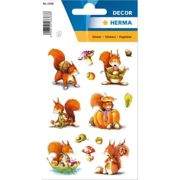 Photo HERMA : Lot de 39 stickers en papier - Ecureuil - 3368