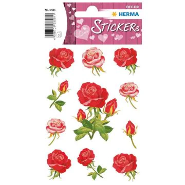 Photo HERMA : Lot de 33 stickers en papier - Roses - 3581