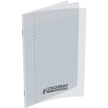 Photo Cahier Séyès / Grands carreaux Incolore - Polypro - 96 pages - 170 x 220 mm CONQUERANT :