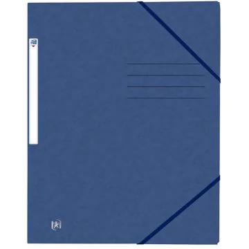 Photo Chemise à élastiques A4 - 3 rabats - Bleu Foncé OXFORD Top File+
